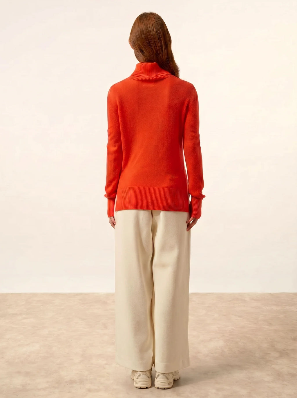 LEXIE Pull Col Roulé Orange