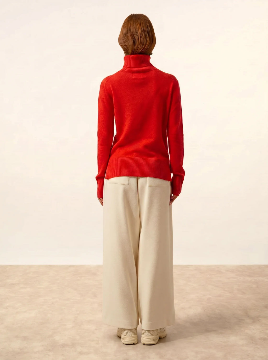 LEXIE Pull Col Roulé Tomate