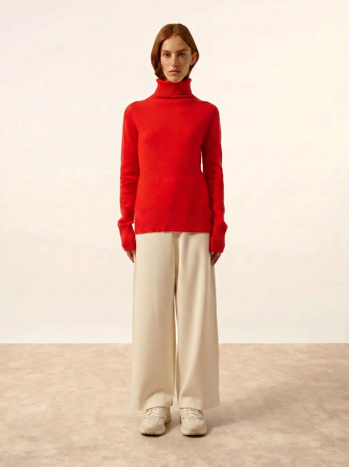 LEXIE Pull Col Roulé Tomate