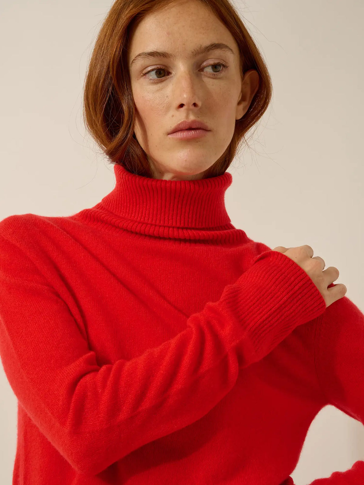 LEXIE Pull Col Roulé Tomate