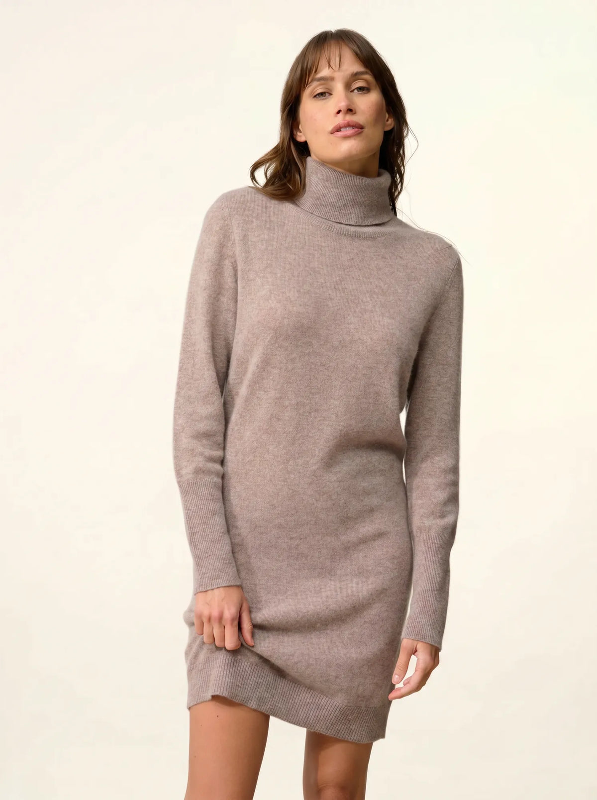 ZOELA Dress Turtleneck Heather Caribou