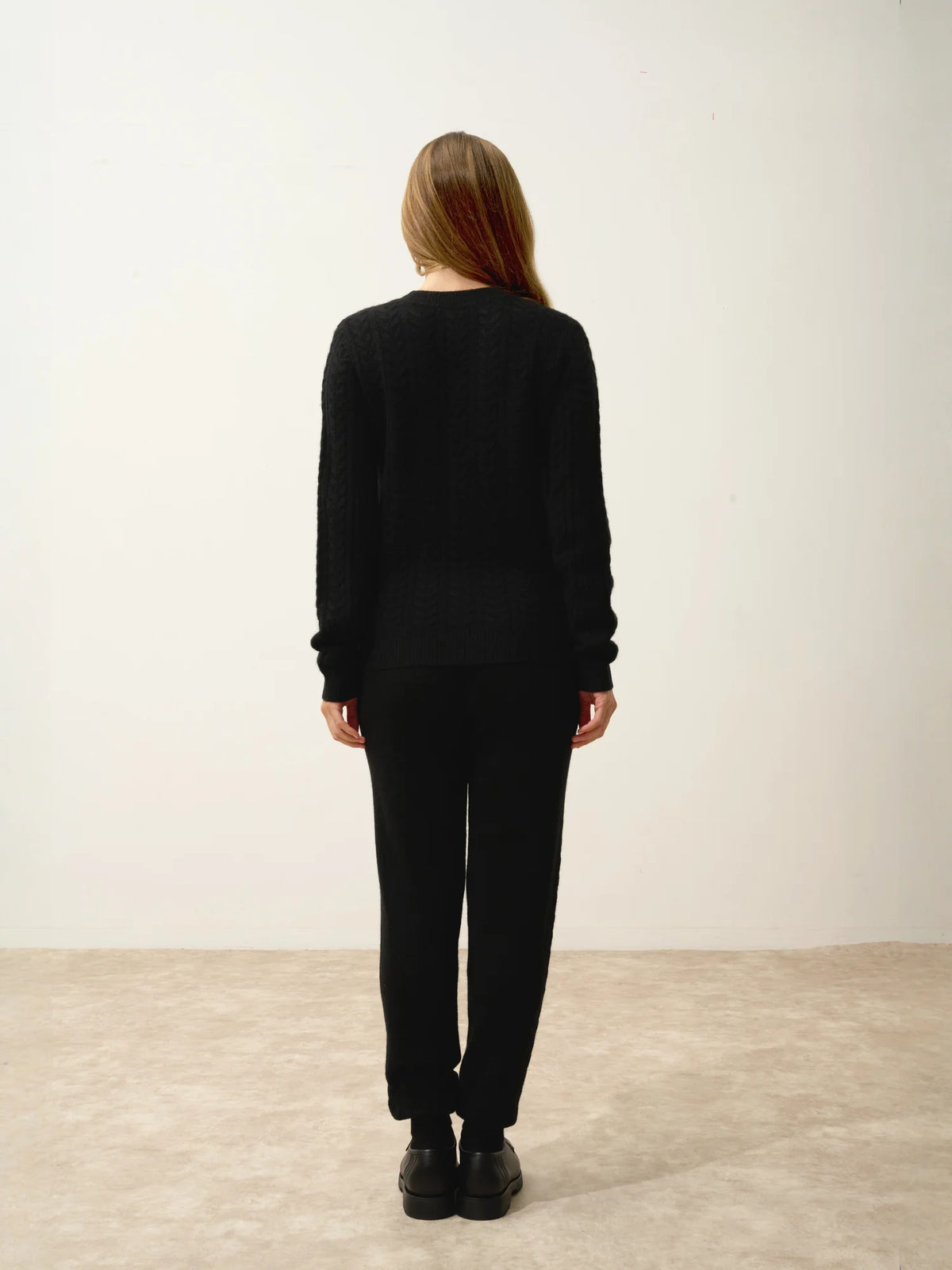 ALICE Pull Col Rond 4 Fils Noir