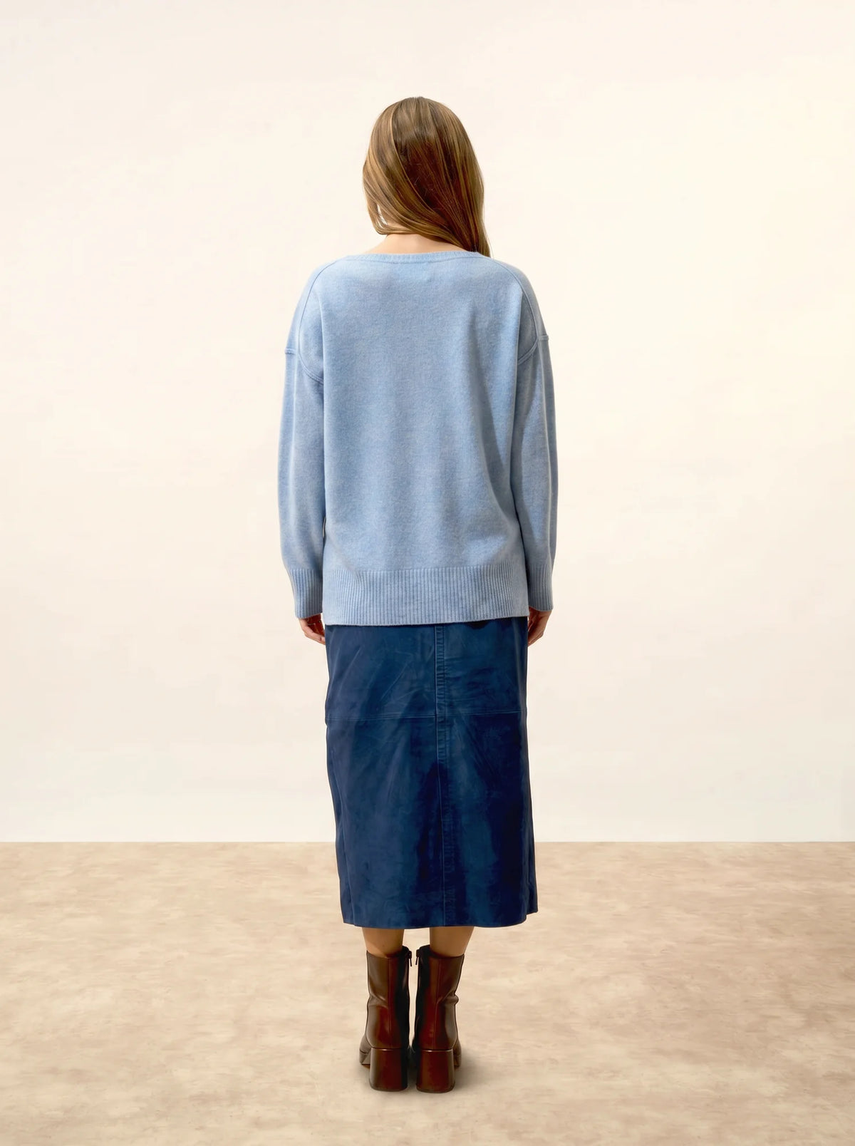 TESS Pullover Rundhalsausschnitt Himmelblau meliert