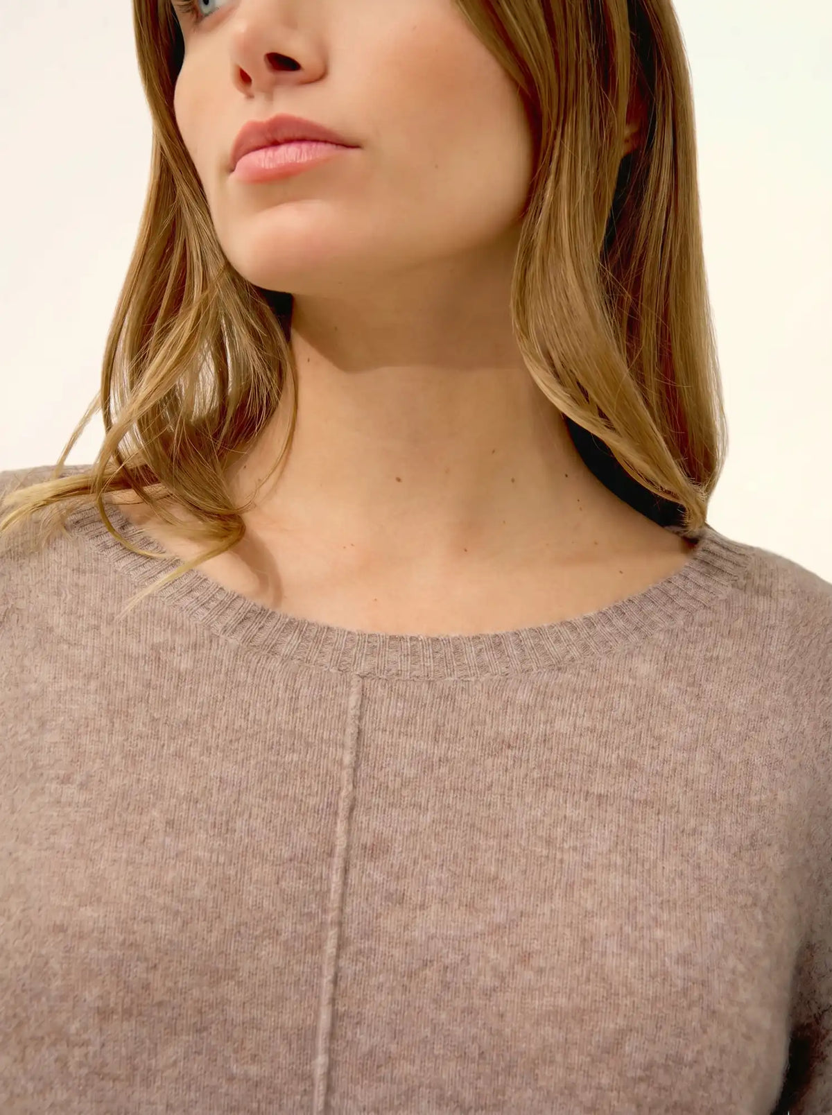 TESS Pullover Rundhalsausschnitt Caribou meliert