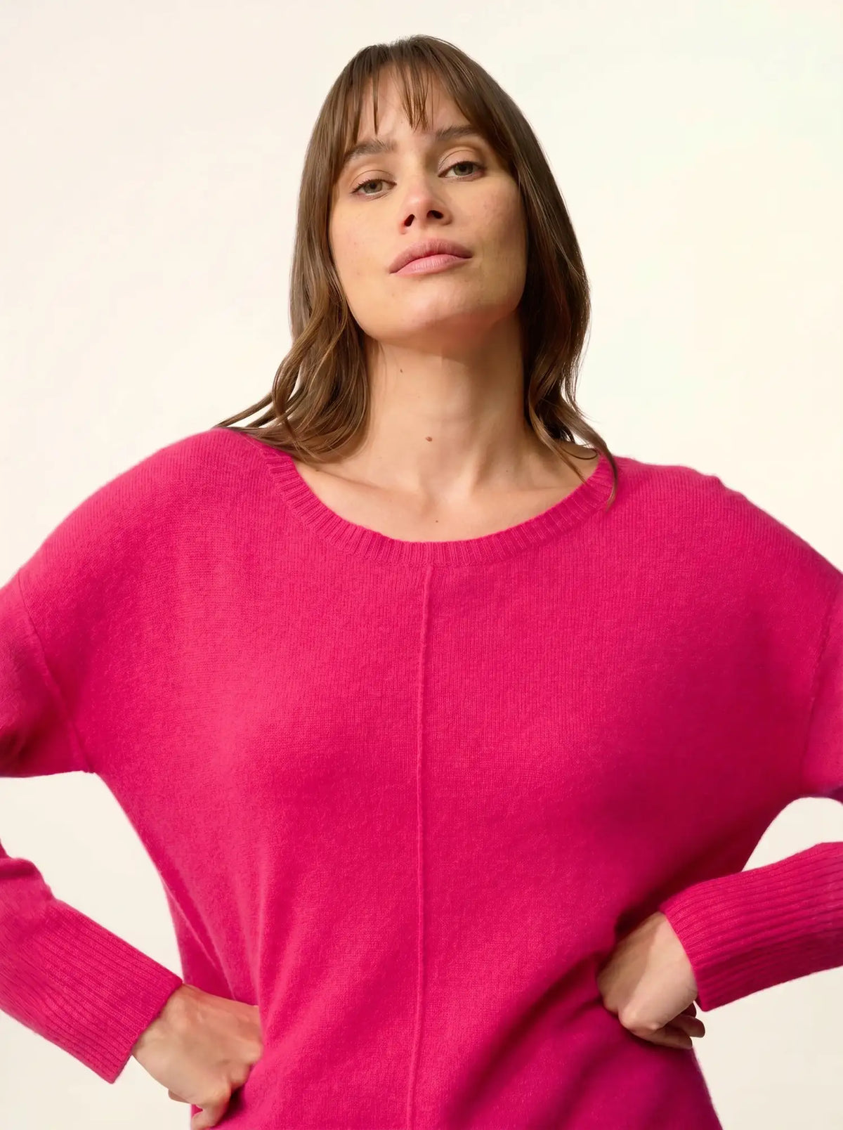 TESS Sweater Crew Neck Fuchsia