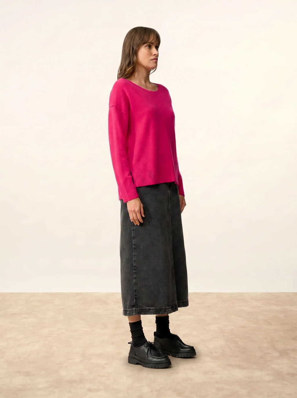 TESS Sweater Crew Neck Fuchsia