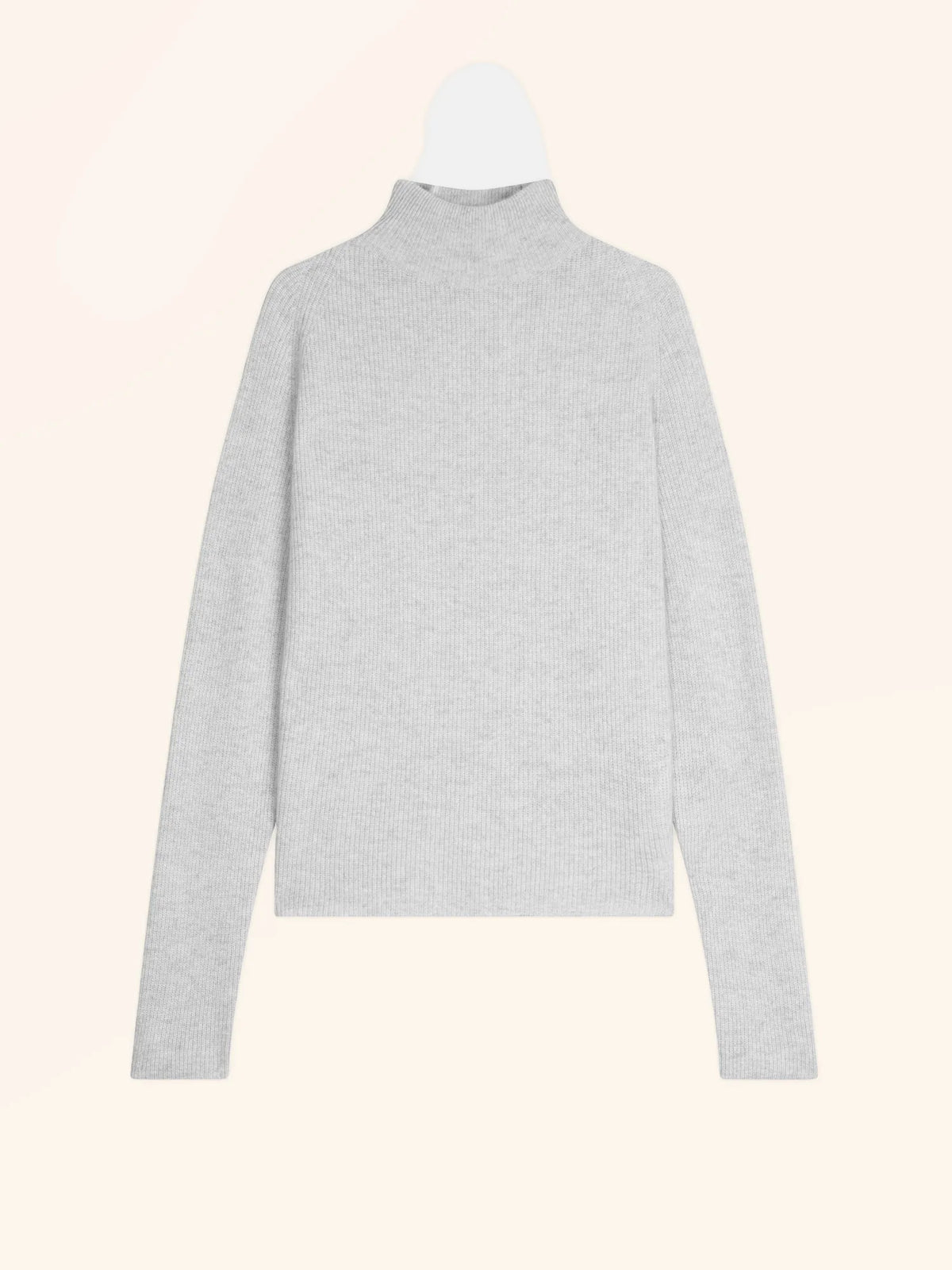 ALYSSA Pull Col Montant Gris Perle Chiné