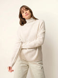 ALYSSA Pull Col Montant Gris Perle Chiné
