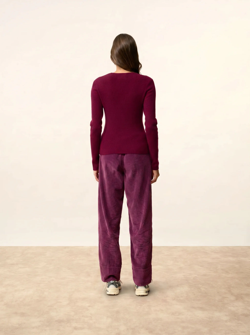 ZION Vest Zipped V-Neck Burgundy