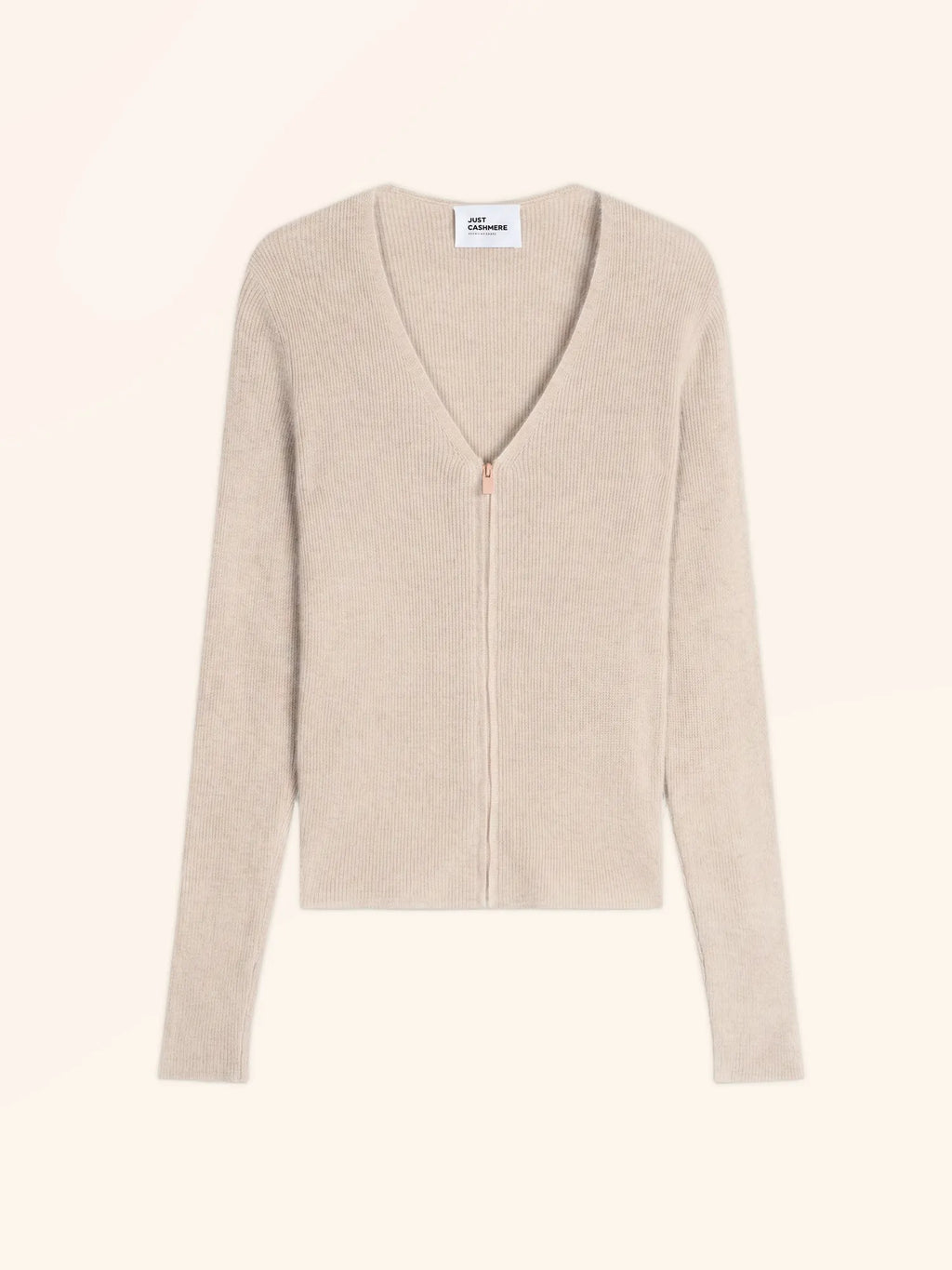 ZION Gilet Zippé Col V Ivoire