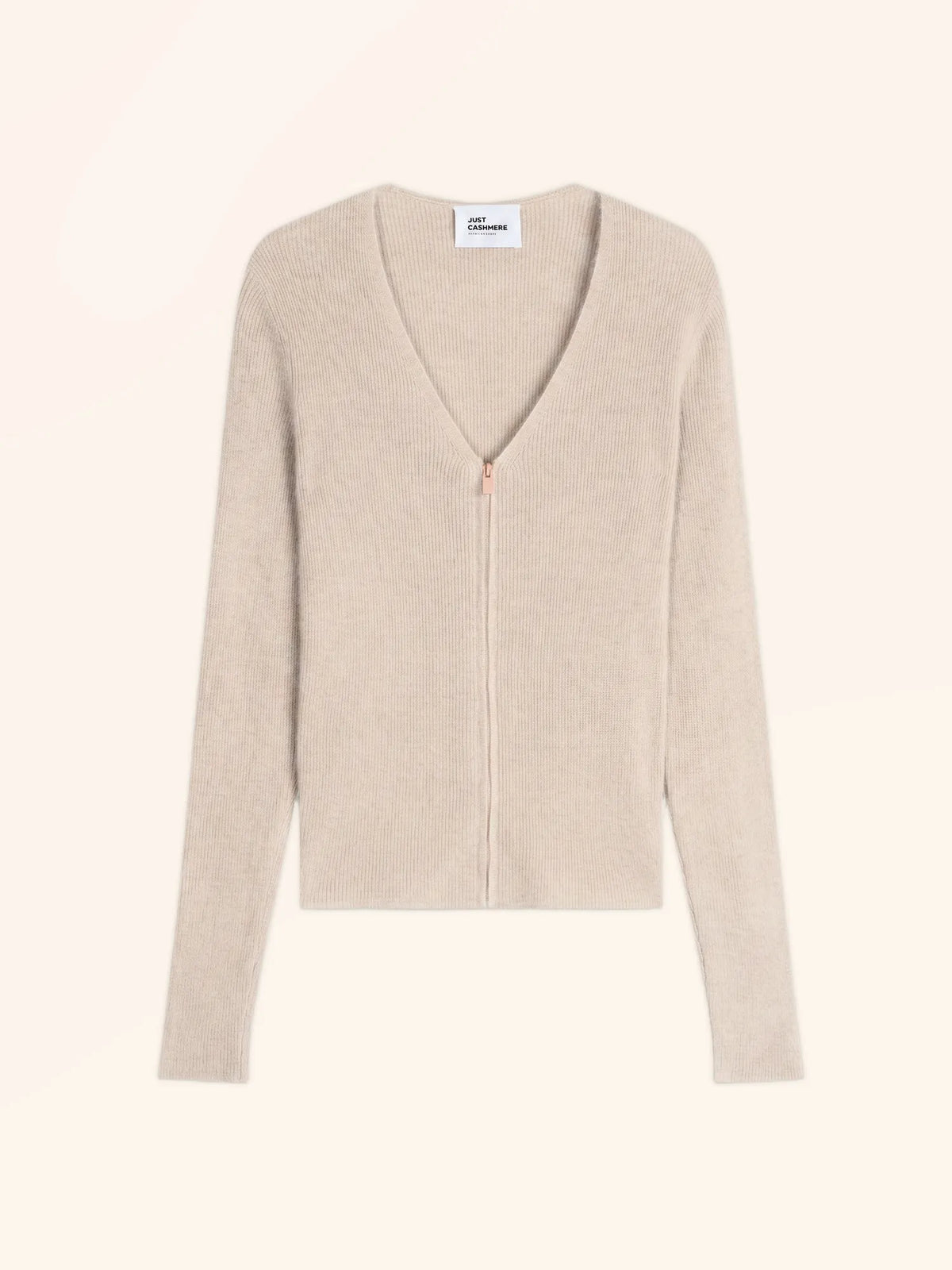 ZION Gilet Zippé Col V Ivoire
