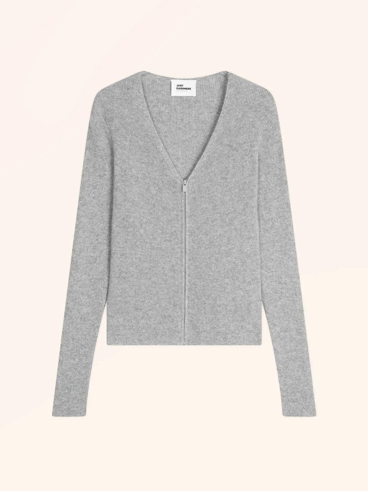 ZION Gilet Zippé Col V Nuage Chiné