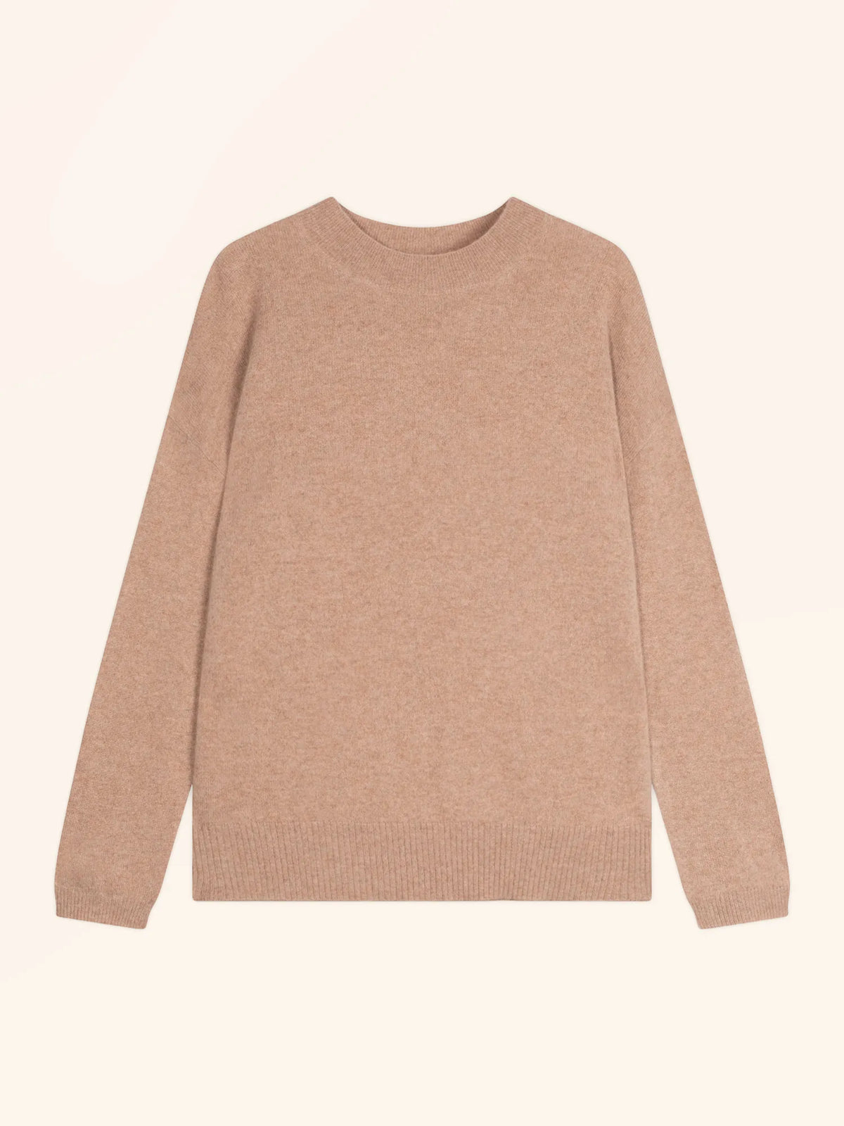 KAYLA Pull Col Rond Camel Chiné