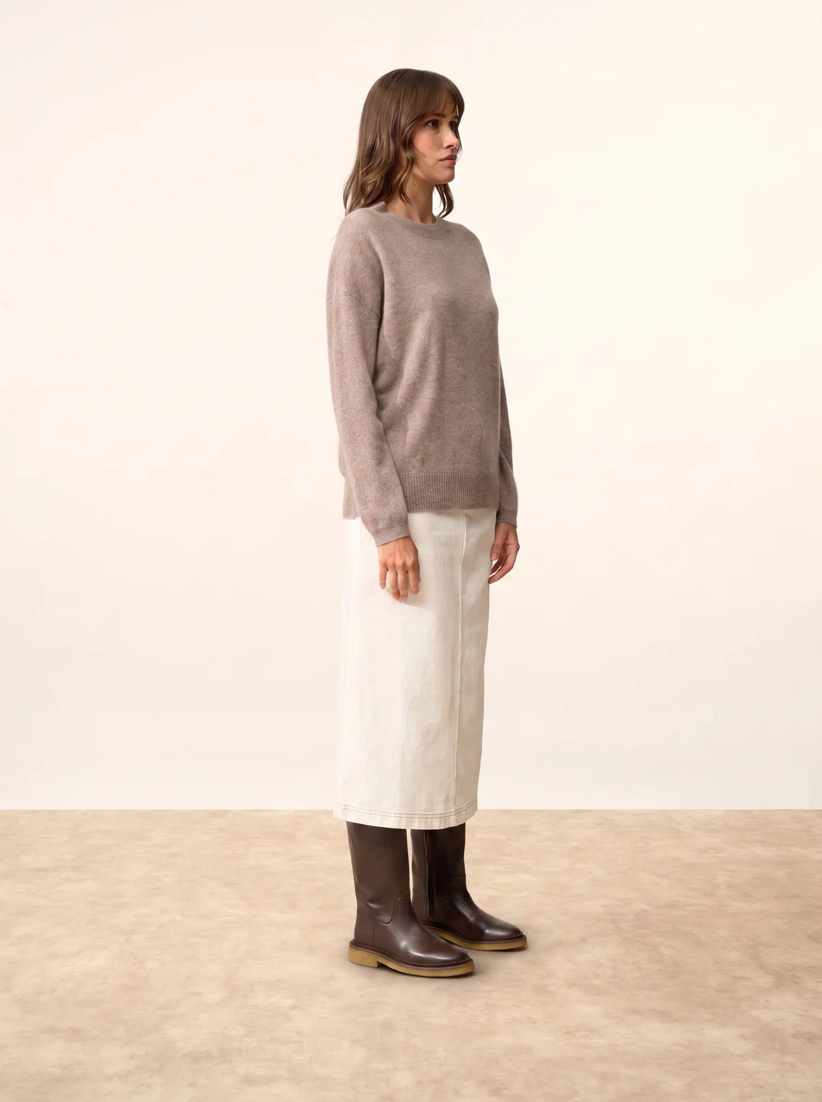 KAYLA Sweater Crew Neck Heather Caribou