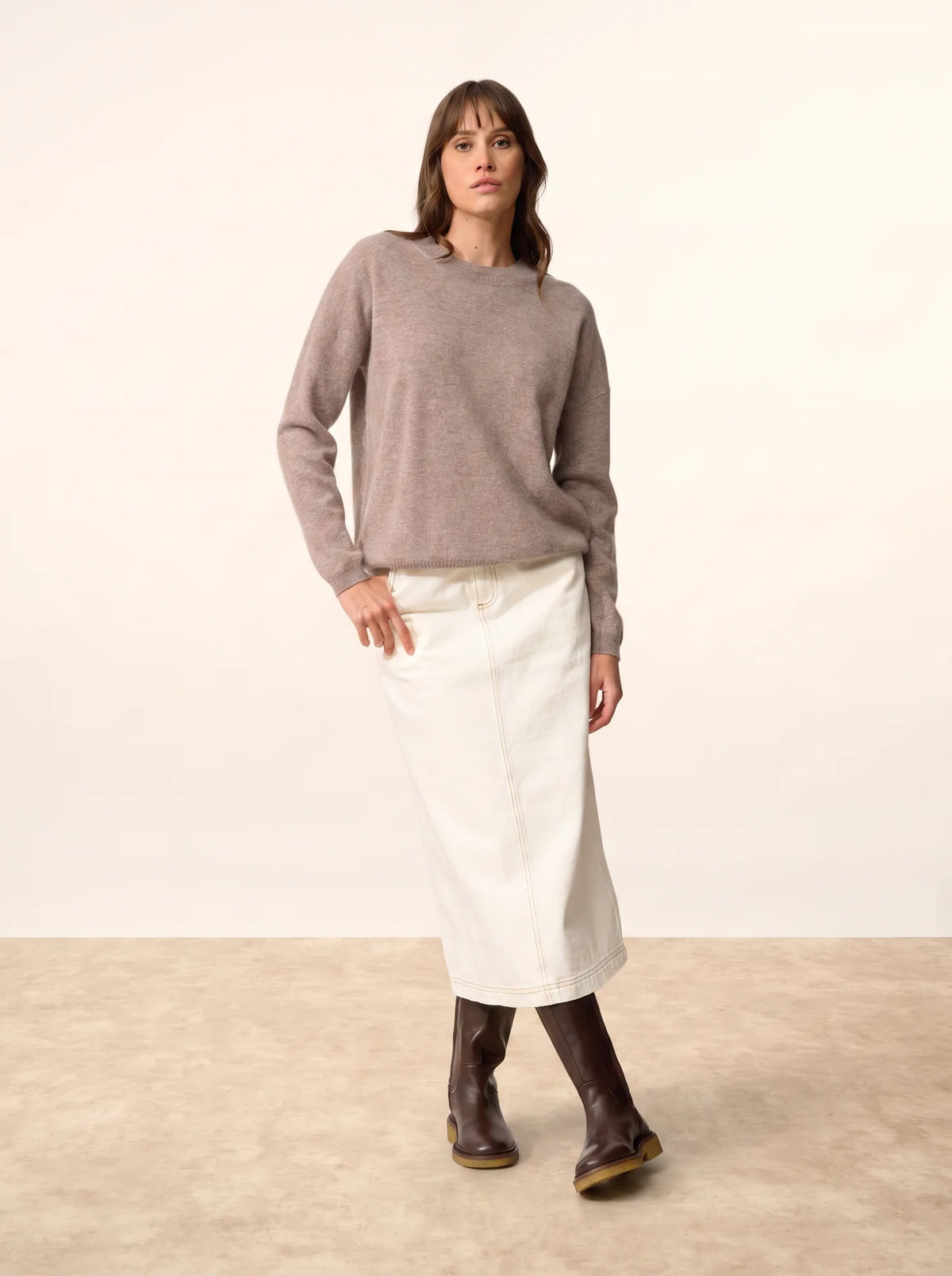 KAYLA Sweater Crew Neck Heather Caribou