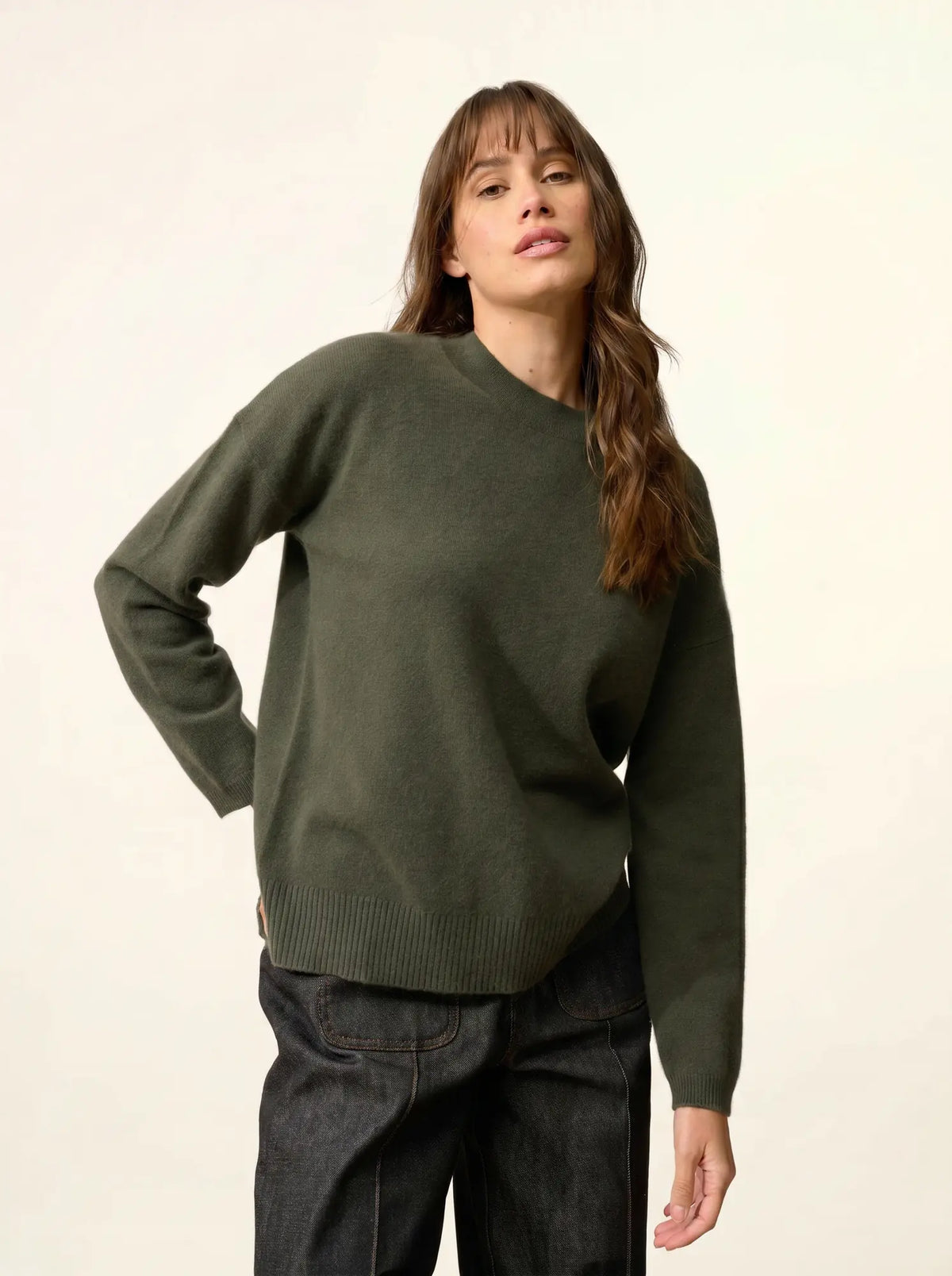 KAYLA Sweater Crew Neck Khaki