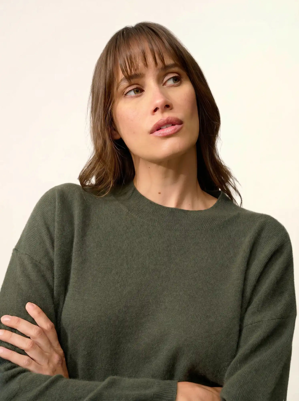 KAYLA Sweater Crew Neck Khaki