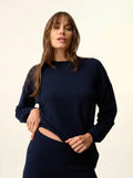 KAYLA Pull Col Rond Bleu Marine