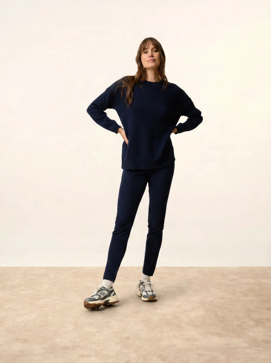 KAYLA Pull Col Rond Bleu Marine