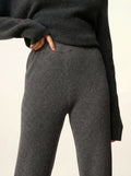 MARGRET Pantalon Évasé Anthracite Chiné