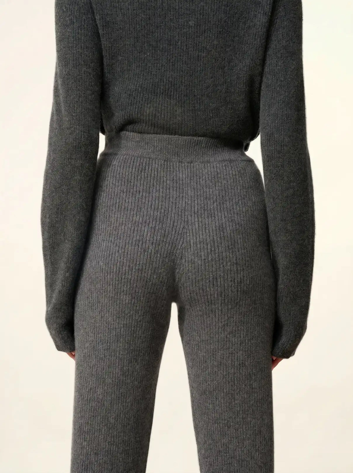 MARGRET Pantalon Évasé Anthracite Chiné