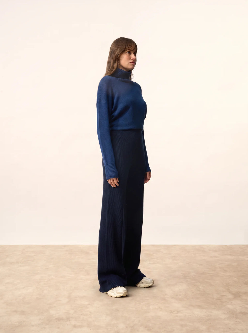 MARGRET Pantalon Évasé Bleu Marine