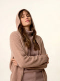 HELGA Gilet Zippé Capuche Camel Chiné