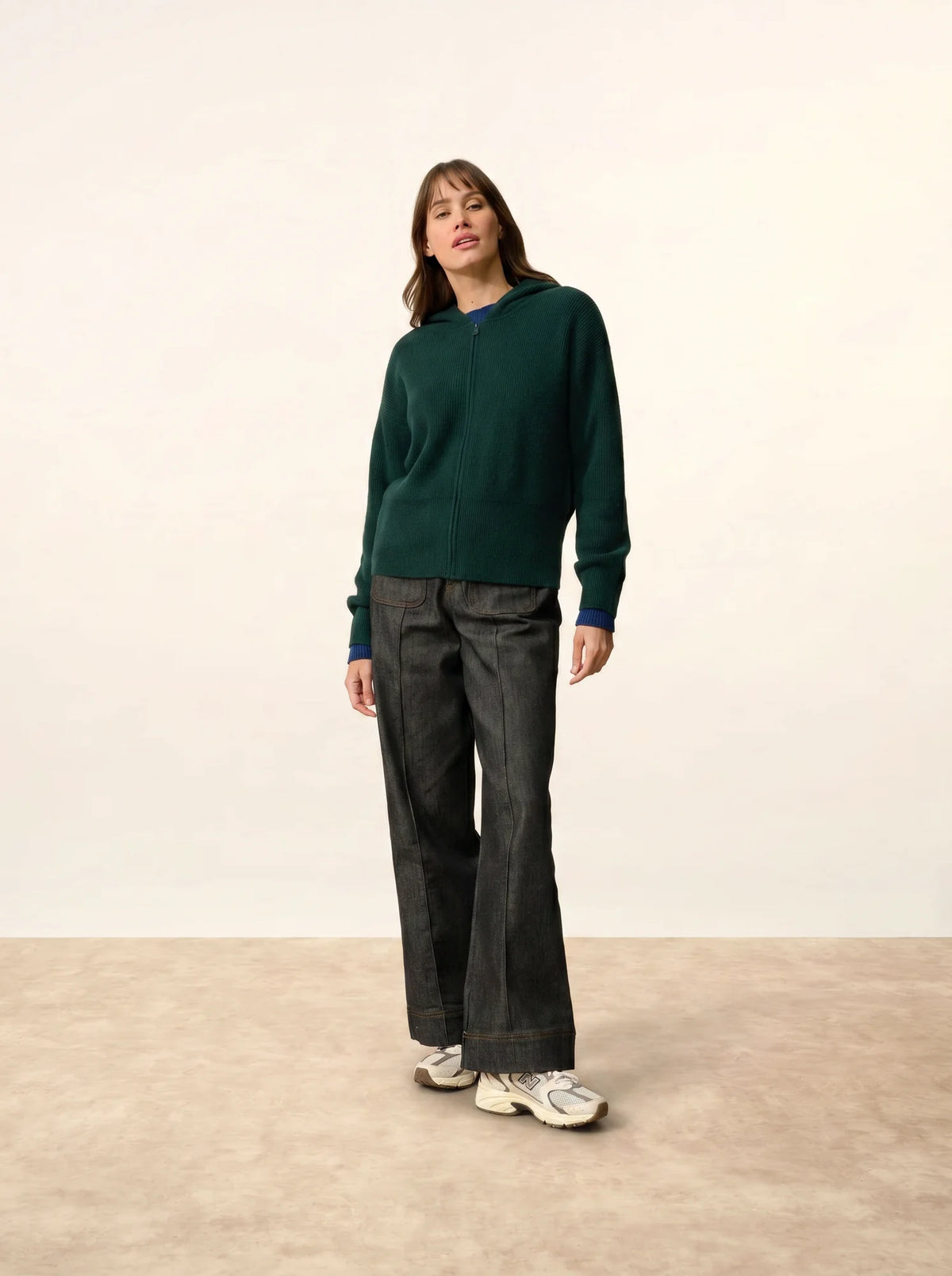 HELGA Vest Zipped Hooded Cypress