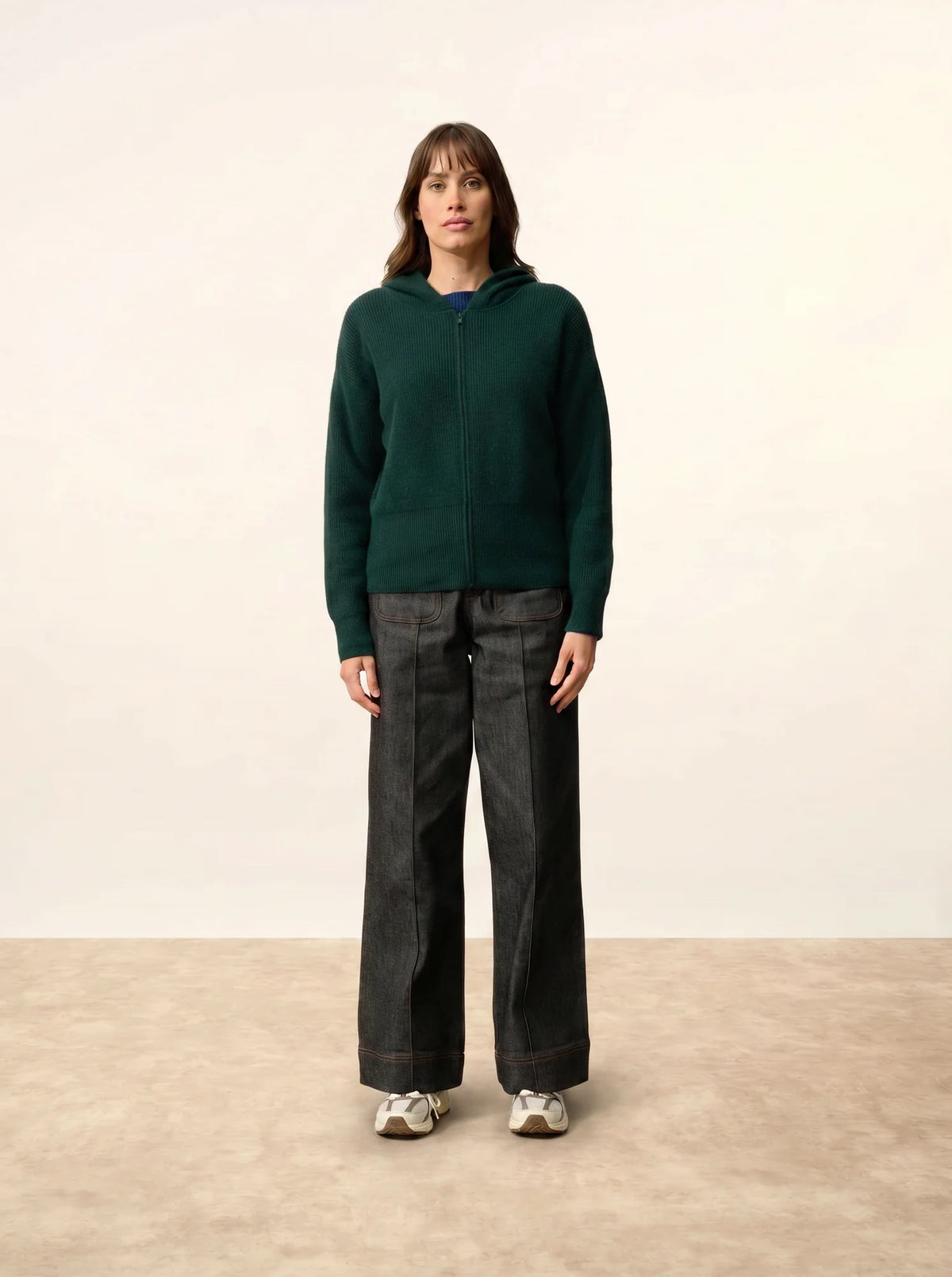 HELGA Vest Zipped Hooded Cypress
