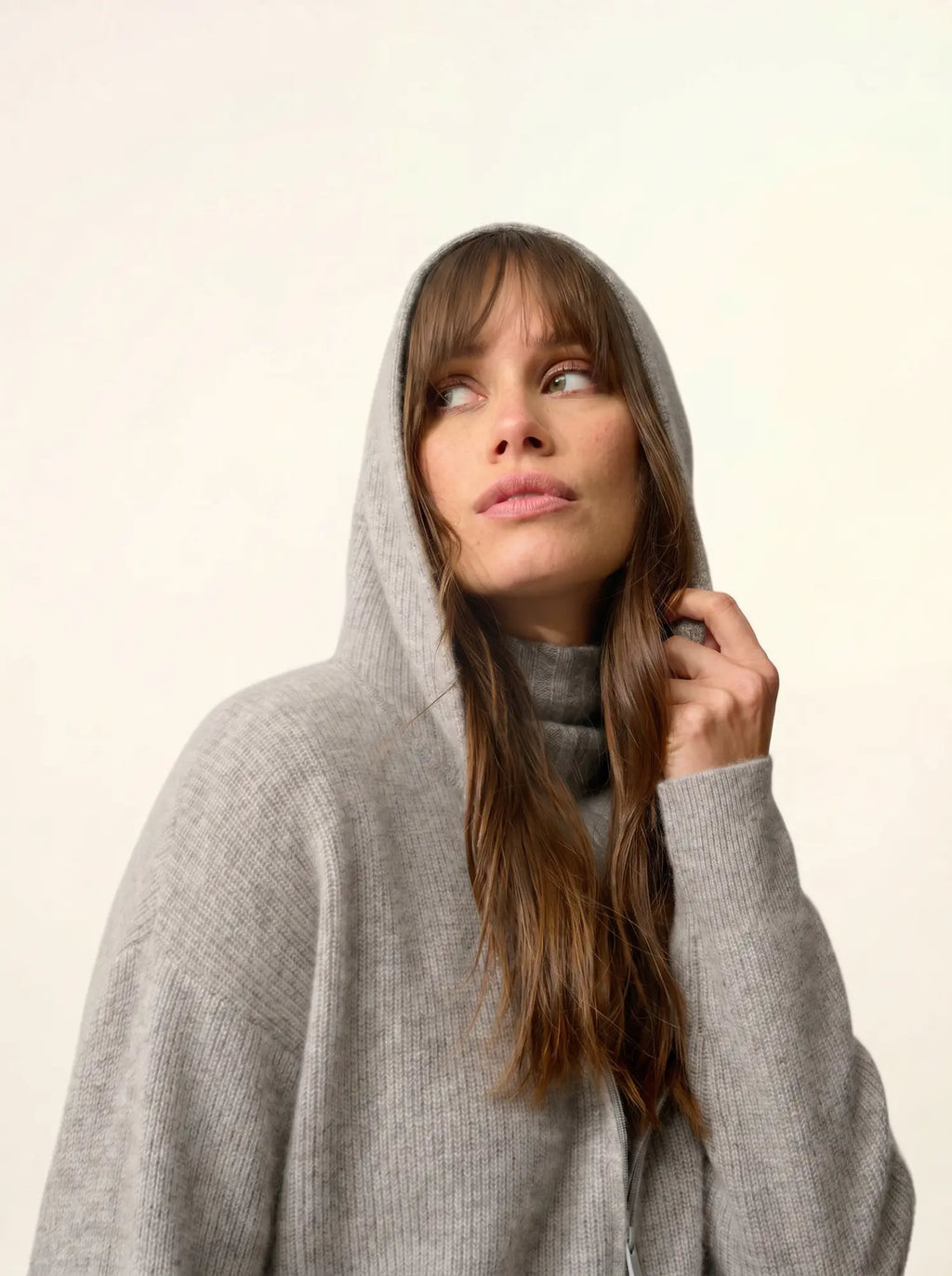 HELGA Vest Zipped Hooded Heather Cloud