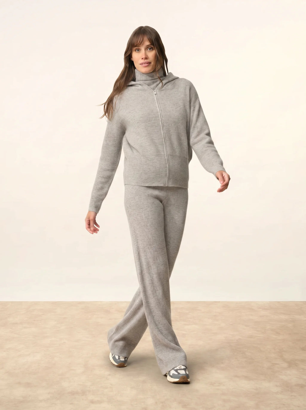 HELGA Vest Zipped Hooded Heather Cloud