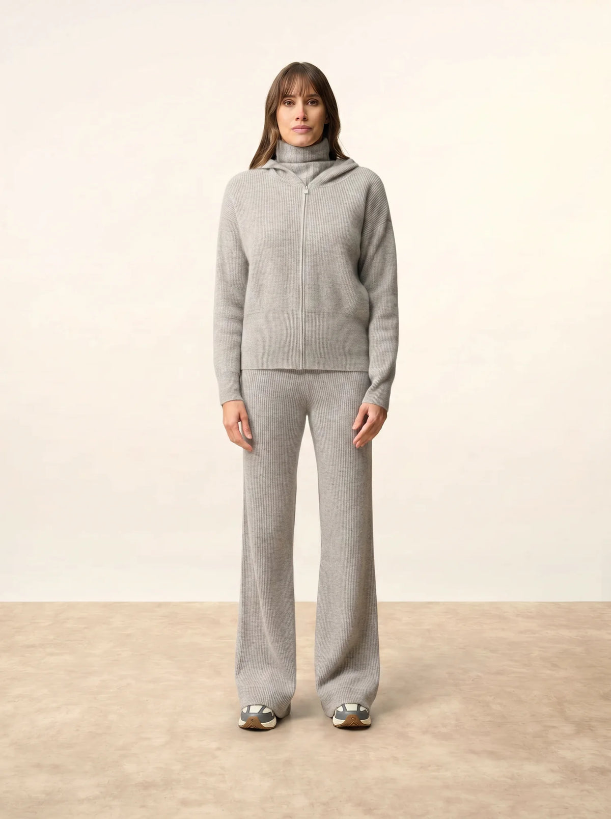 HELGA Vest Zipped Hooded Heather Cloud