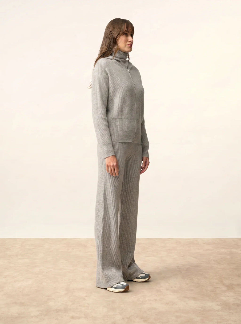 HELGA Vest Zipped Hooded Heather Cloud