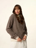 HELGA Vest Zipped Hooded Heather Taupe
