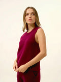 DAMPA Tank Top Crew Neck 6 Ply Burgundy