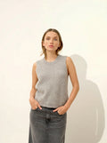 DAMPA Tank Top Crew Neck 6 Ply Heather Cloud
