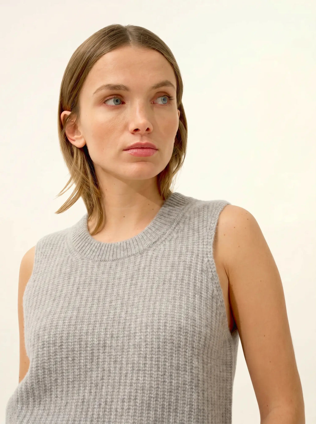 DAMPA Tank Top Crew Neck 6 Ply Heather Cloud
