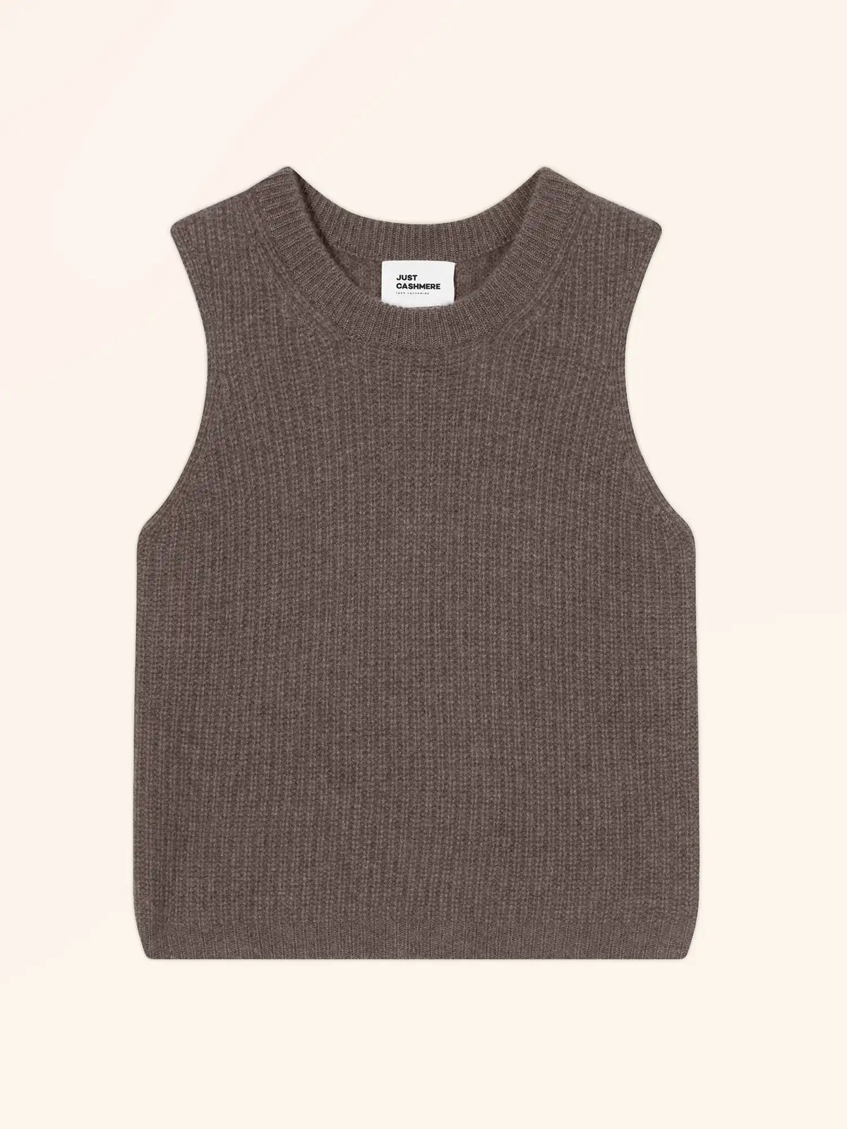 DAMPA Débardeur Col Rond 6 Fils Taupe Chiné