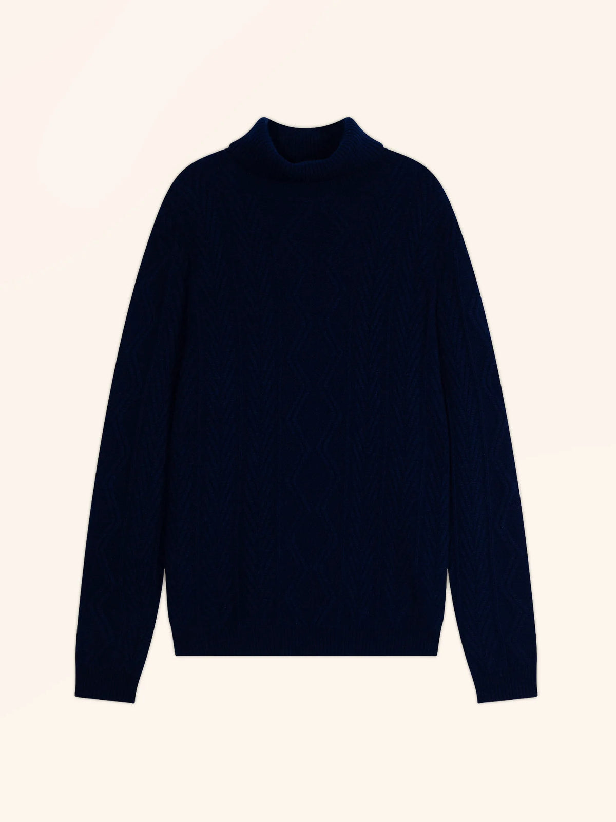 DORJE Pull Col Roulé 6 Fils Bleu Marine