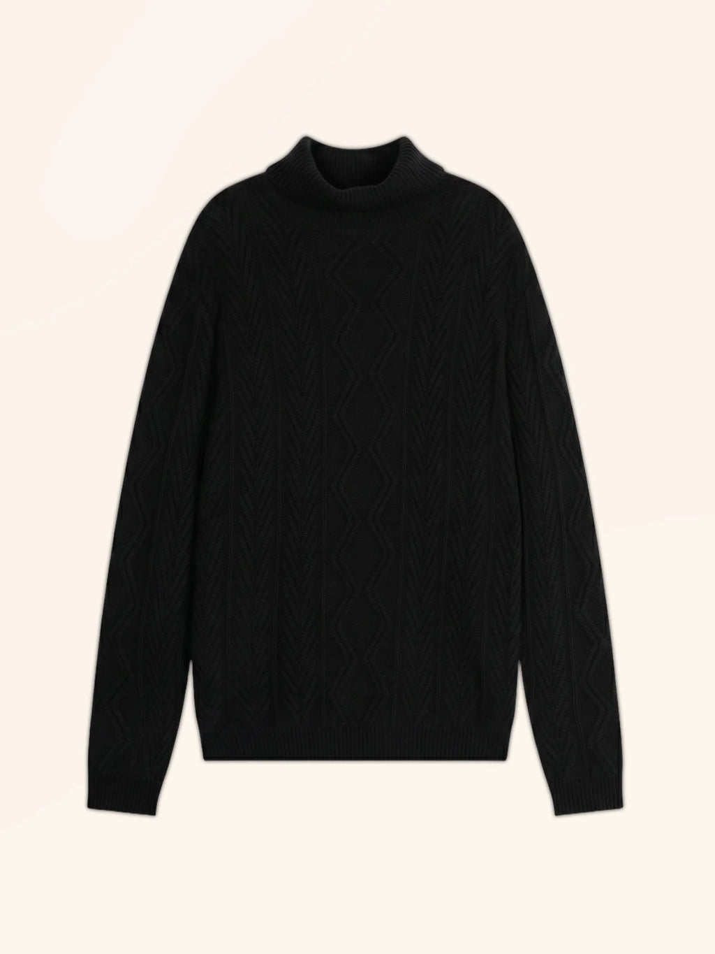 DORJE Pull Col Roulé 6 Fils Noir
