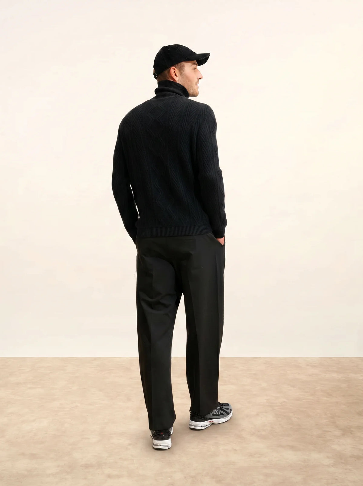 DORJE Pullover Rollkragen 6-fädig Schwarz