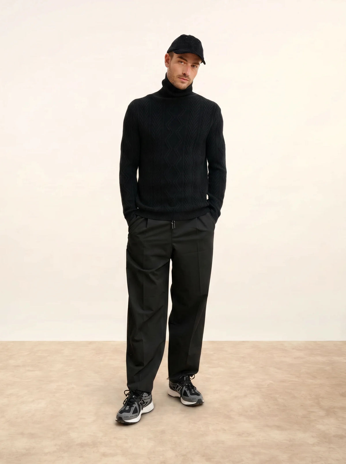 DORJE Pullover Rollkragen 6-fädig Schwarz