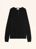 GUZMAN Pullover Henley-Ausschnitt Schwarz