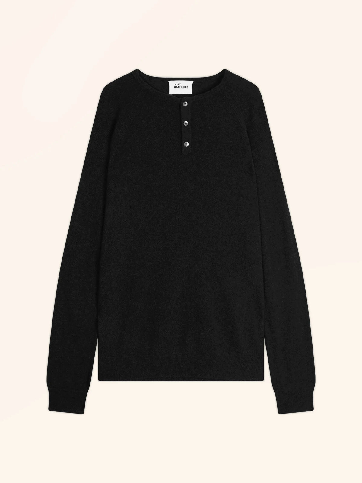 GUZMAN Pullover Henley-Ausschnitt Schwarz