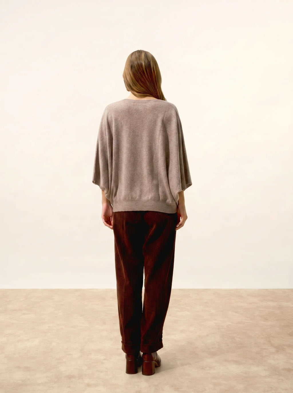 POLO Sweater V-Neck Batwing Heather Caribou