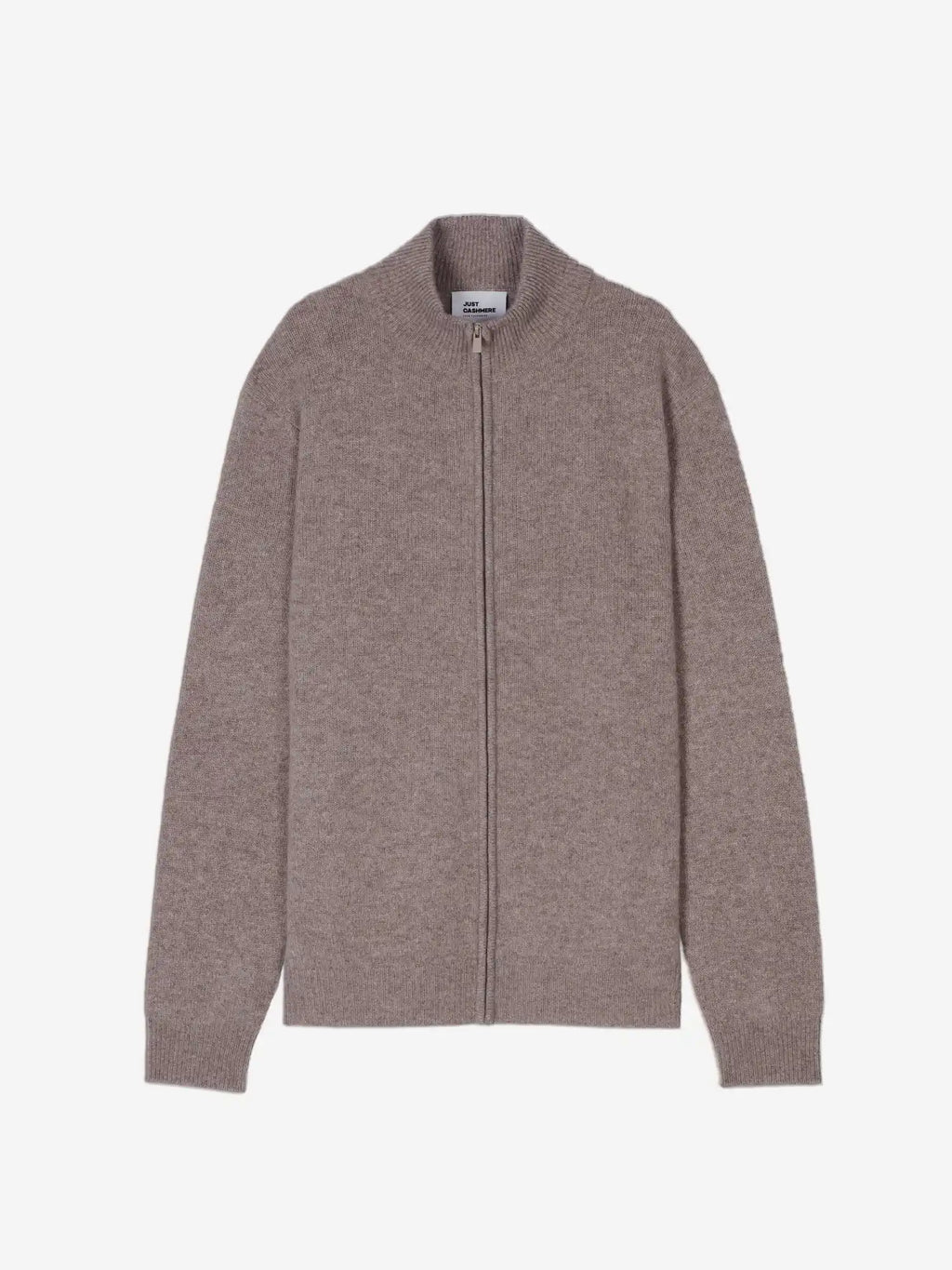 CHARLOTTE Gilet Zippé Col Camionneur 4 Fils Caribou Chiné