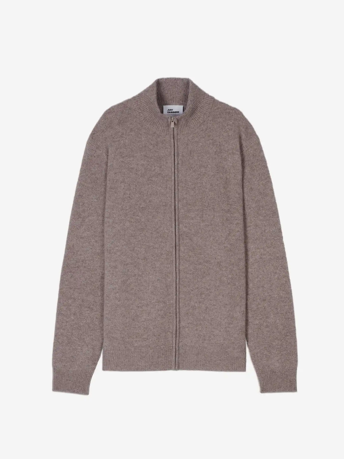 CHARLOTTE Gilet Zippé Col Camionneur 4 Fils Caribou Chiné