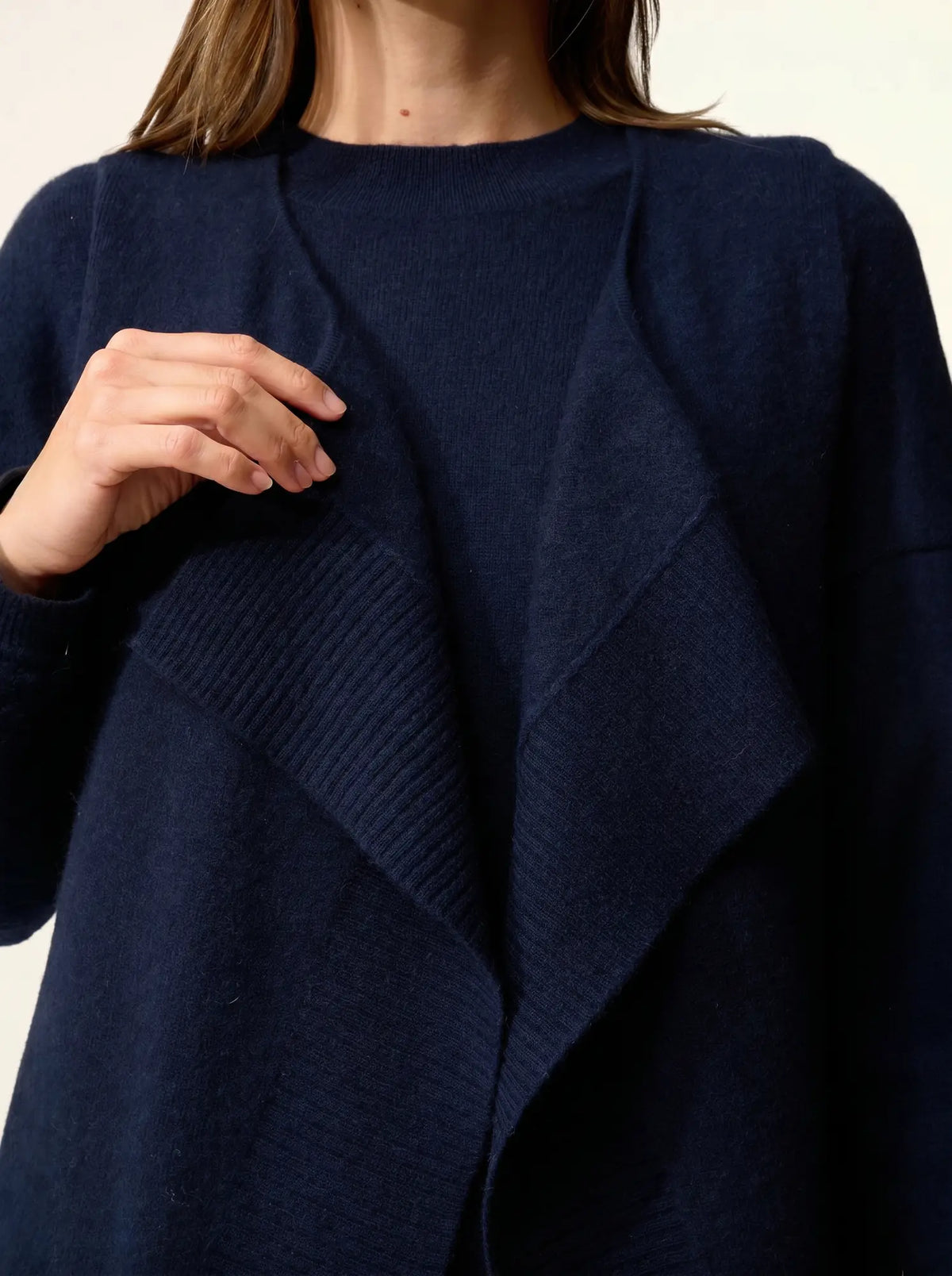 WISHAW Vest Open Crew Neck Sleeveless Navy