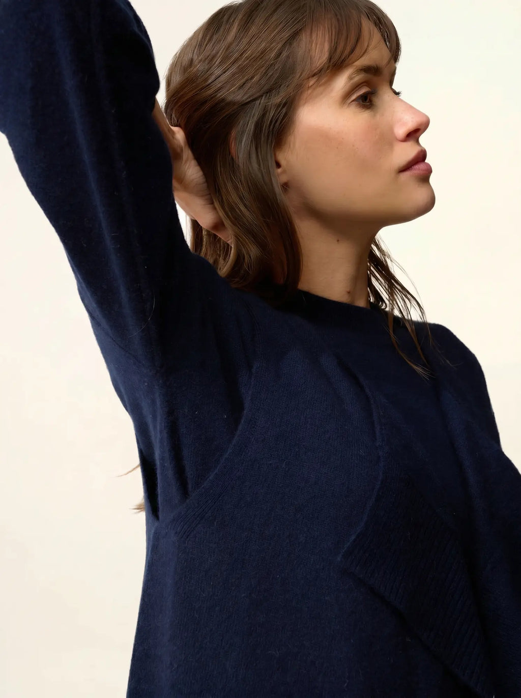 WISHAW Vest Open Crew Neck Sleeveless Navy