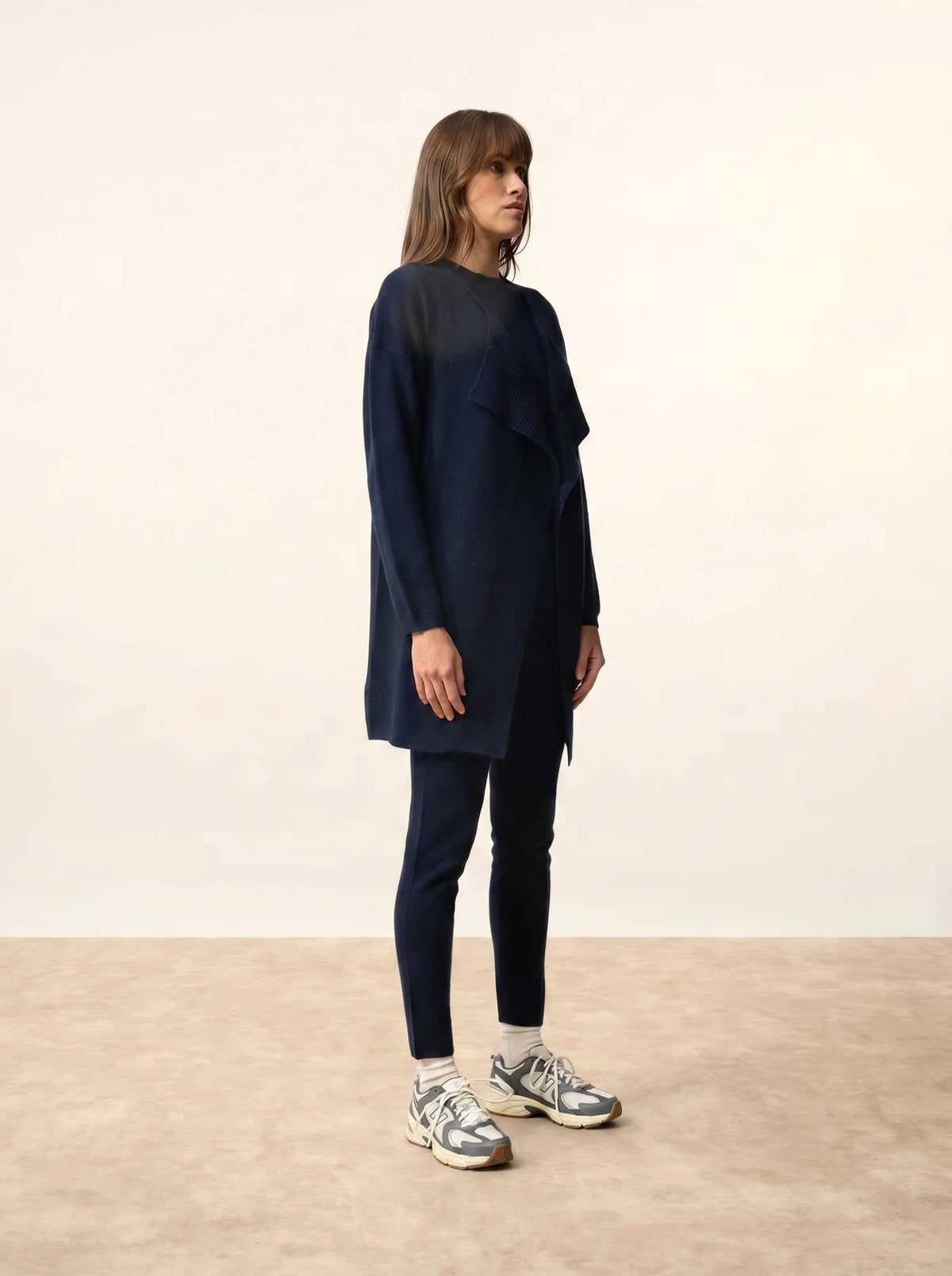 WISHAW Vest Open Crew Neck Sleeveless Navy